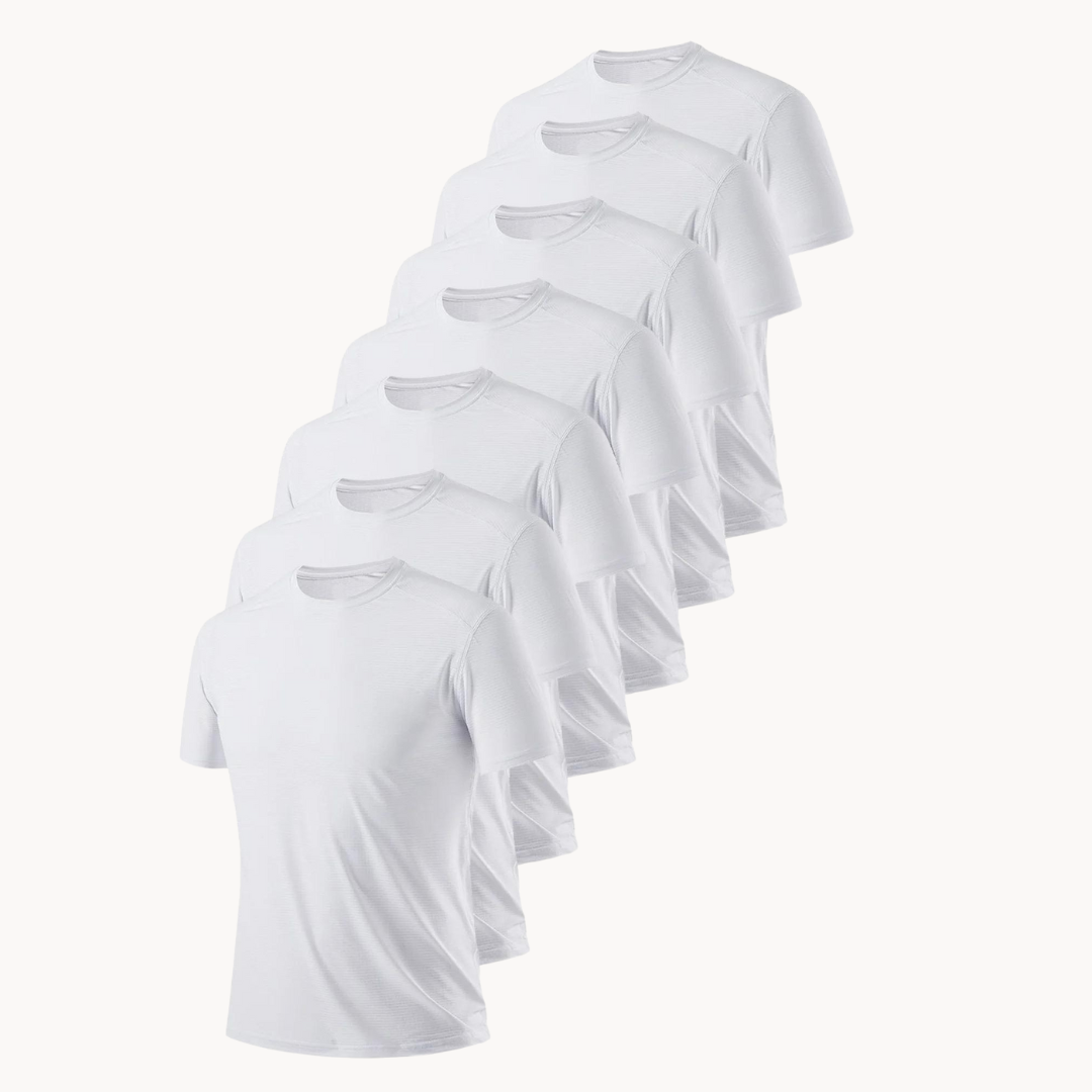 Ajax | White 10-Pack Active Short Sleeve Tees