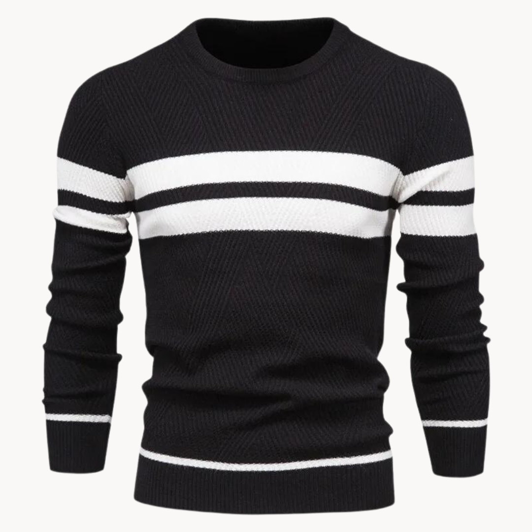 Funna | Cotton Crewneck with Stripe Pattern