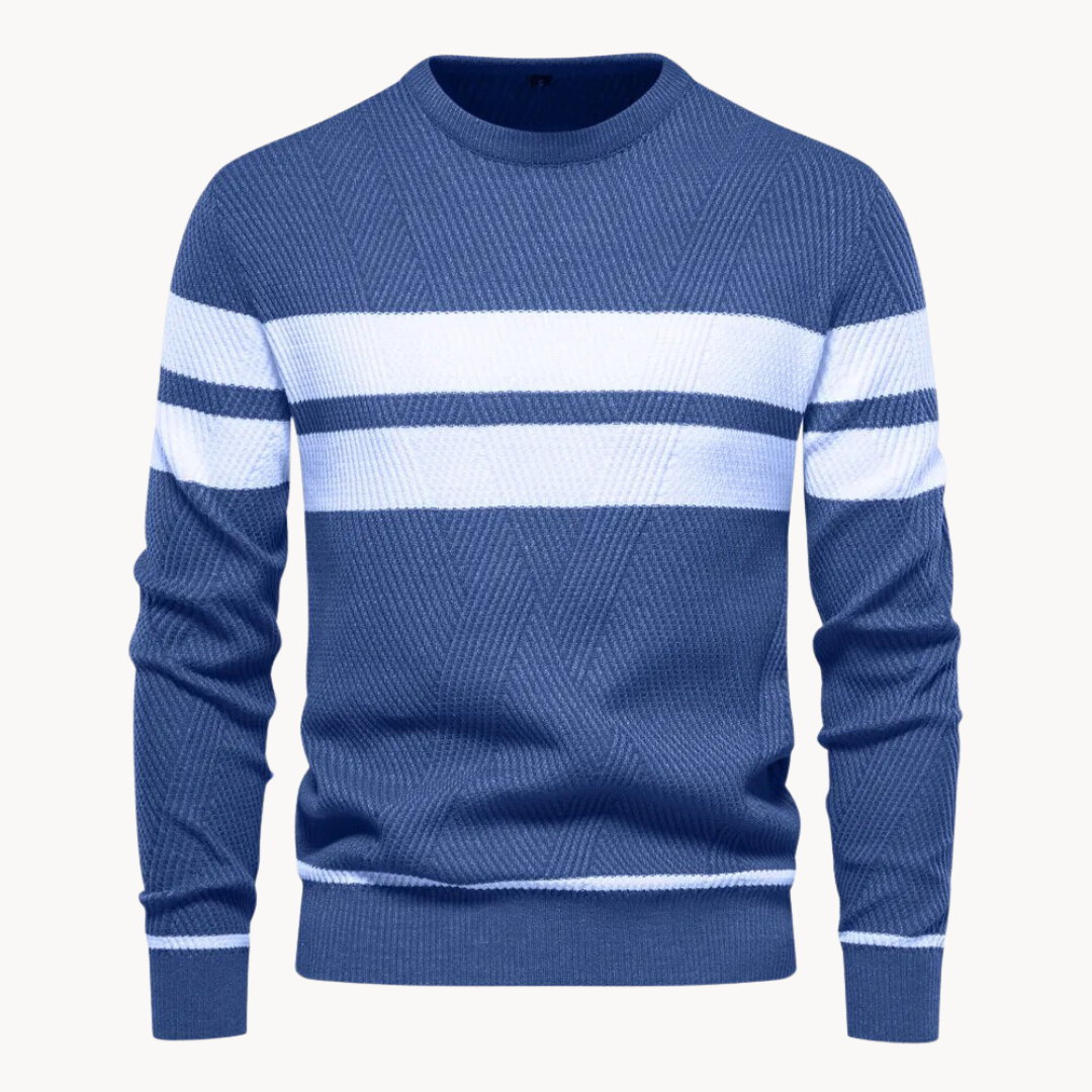 Funna | Cotton Crewneck with Stripe Pattern