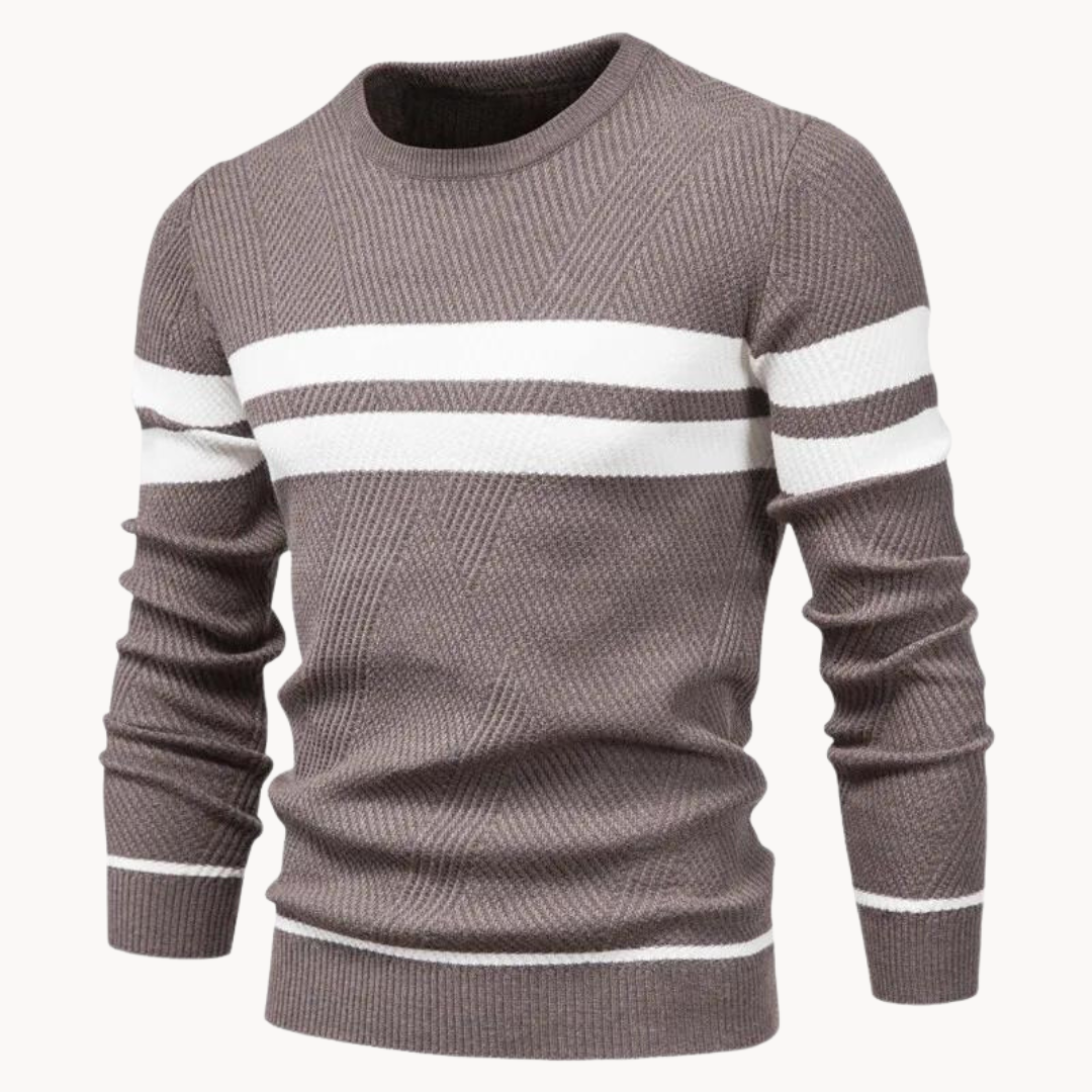 Funna | Cotton Crewneck with Stripe Pattern