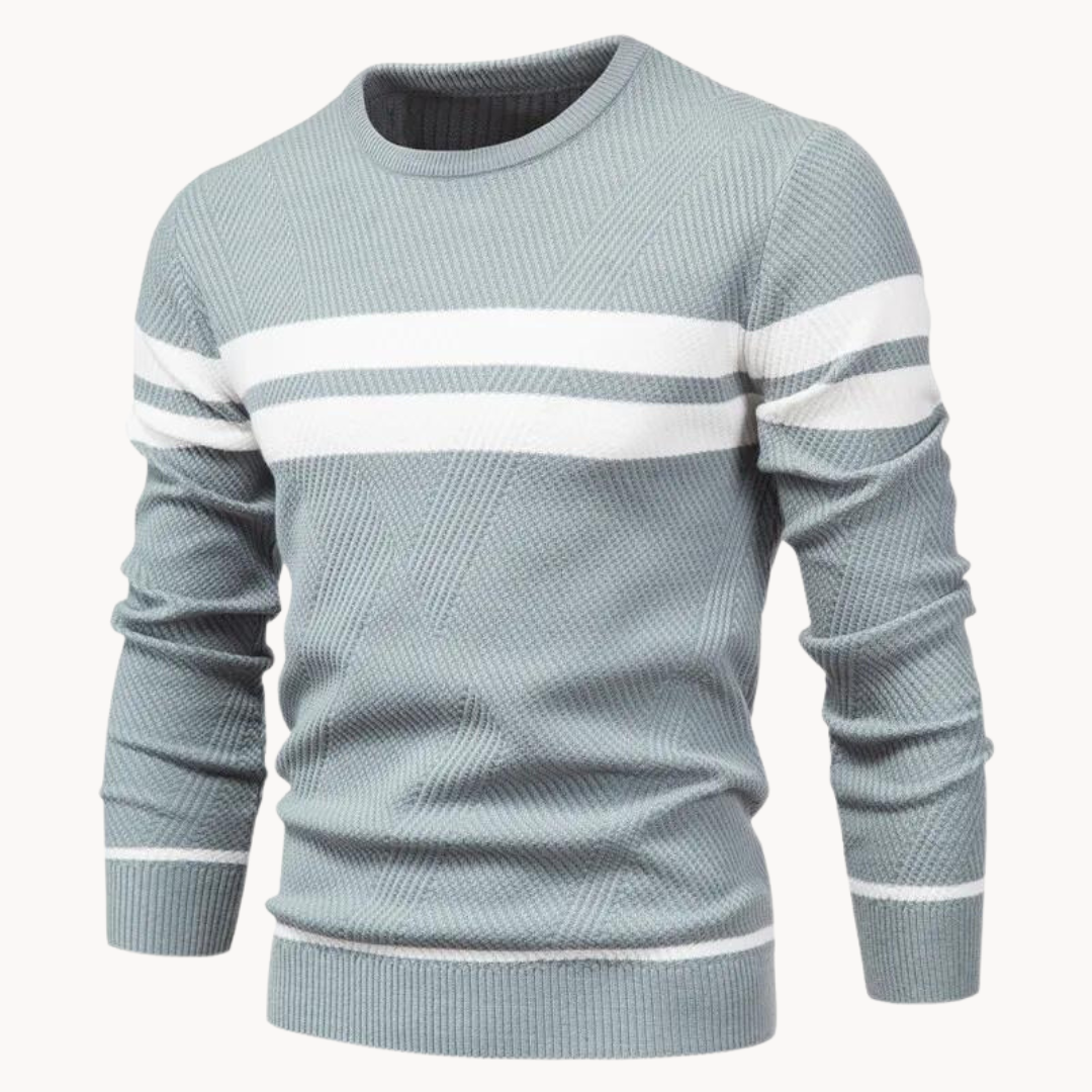 Funna | Cotton Crewneck with Stripe Pattern